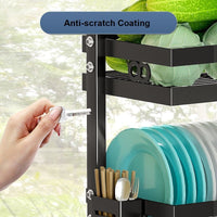 Thumbnail for 95cm Double Tier Dish Drying Rack Holder Drain caddy Kitchen Drainer Storage Over Sink Organiser