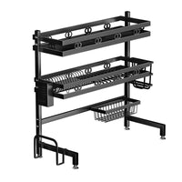 Thumbnail for 95cm Double Tier Dish Drying Rack Holder Drain caddy Kitchen Drainer Storage Over Sink Organiser