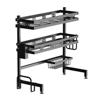 Thumbnail for 95cm Double Tier Dish Drying Rack Holder Drain caddy Kitchen Drainer Storage Over Sink Organiser