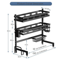 Thumbnail for 95cm Double Tier Dish Drying Rack Holder Drain caddy Kitchen Drainer Storage Over Sink Organiser