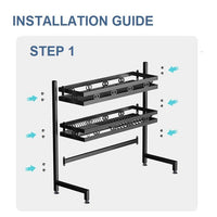 Thumbnail for 95cm Double Tier Dish Drying Rack Holder Drain caddy Kitchen Drainer Storage Over Sink Organiser