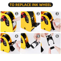 Thumbnail for Price Tag Gun Labeller Pricing with 2 Rolls Labels and Inks Roller Machine Kit Yellow