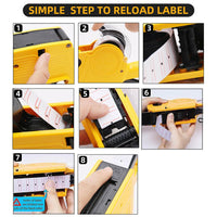 Thumbnail for Price Tag Gun Labeller Pricing with 2 Rolls Labels and Inks Roller Machine Kit Yellow