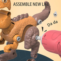 Thumbnail for Disassemble Blocks Jurassic Dinosaurs Building Blocks Toys Battery Drill Tyrannosaurus Rex Wyvern Velociraptor Stegosaurus 3