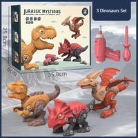 Thumbnail for Disassemble Blocks Jurassic Dinosaurs Building Blocks Toys Battery Drill Tyrannosaurus Rex Wyvern Velociraptor Stegosaurus 3