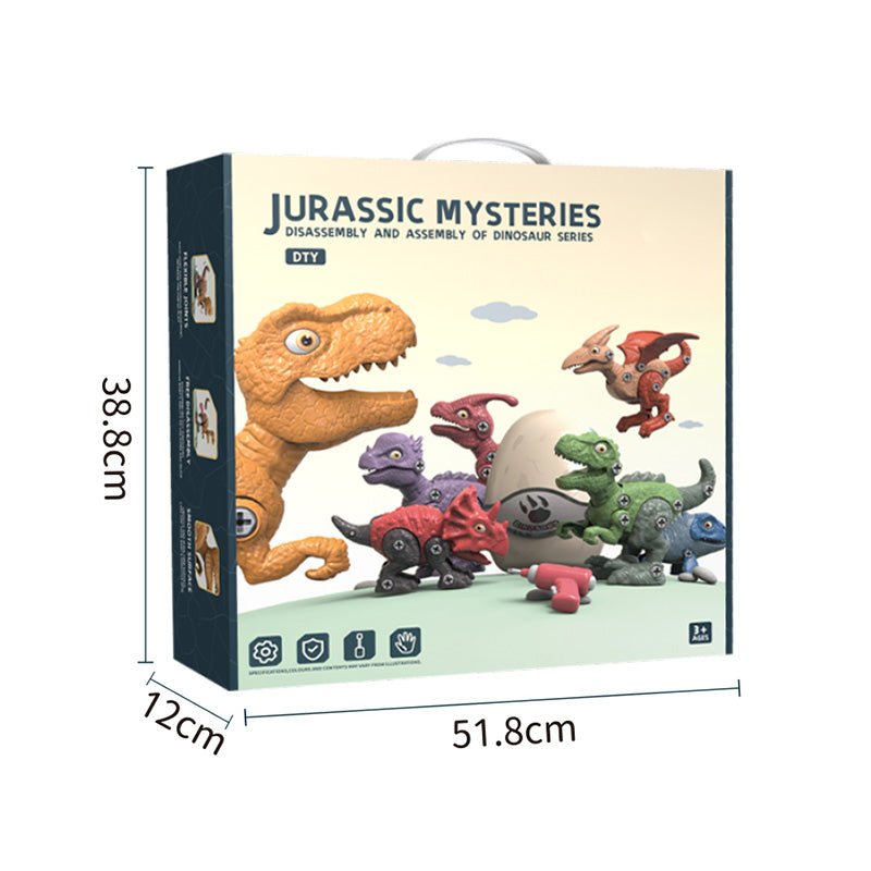 Disassemble Blocks Jurassic Dinosaurs Building Blocks Toys Battery Drill Tyrannosaurus Rex Wyvern Velociraptor Stegosaurus 3