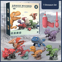 Thumbnail for Disassemble Blocks Jurassic Dinosaurs Building Blocks Toys Battery Drill Tyrannosaurus Rex Wyvern Velociraptor Stegosaurus 3