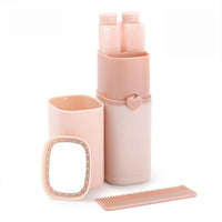 Thumbnail for Portable Toothbrush Holder Tooth Mug Toothpaste Cup Bath Travel Box Accessories Set Blue