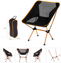 Thumbnail for Ultralight Aluminum Alloy Folding Camping Camp Chair Outdoor Hiking Patio Backpacking Orange