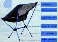 Thumbnail for Ultralight Aluminum Alloy Folding Camping Camp Chair Outdoor Hiking Black