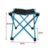 Thumbnail for Mini Portable Outdoor Folding Stool Camping Fishing Picnic Chair Seat 80kg Blue