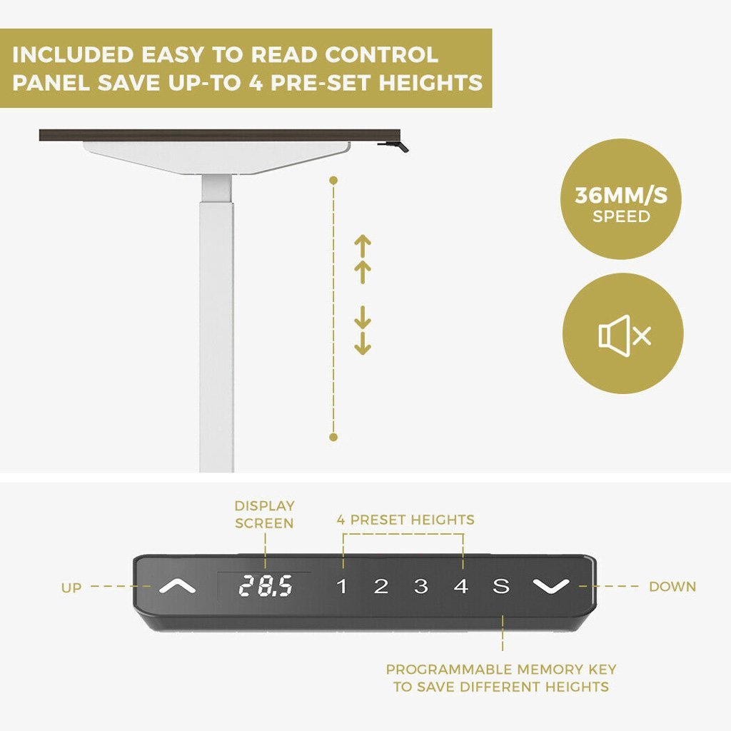 Standing Desk Height Adjustable Sit Stand Motorised Dual Motors Frame Grey Only