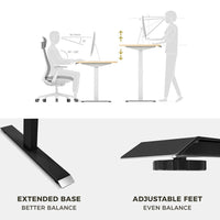 Thumbnail for Standing Desk Height Adjustable Sit Stand Motorised Dual Motors Frame Grey Only