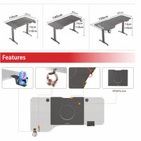 Thumbnail for Gaming Standing Desk Home Office Lift Electric Height Adjustable Sit To Stand Motorized Standing Desk 1160