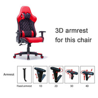 Thumbnail for Gaming Chair Ergonomic Racing chair 165° Reclining Gaming Seat 3D Armrest Footrest Red Black