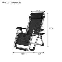 Thumbnail for Kingsize Outdoor Folding Reclining Garden Beach Chair Sun Lounger Deck Recliner