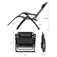 Thumbnail for Kingsize Outdoor Folding Reclining Garden Beach Chair Sun Lounger Deck Recliner