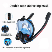 Thumbnail for Snorkel Mask Safe Double Breathing System Full Face Snorkeling Anti Leak/Fog AU Small