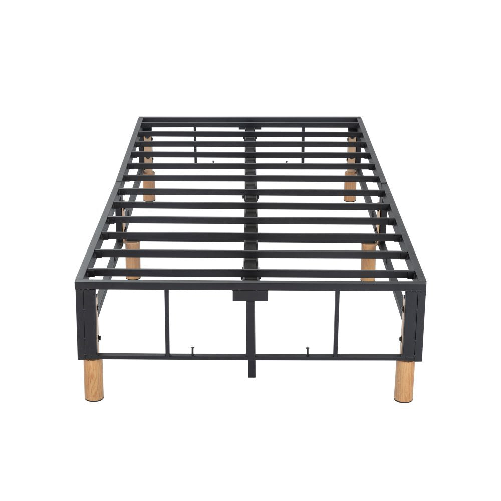 Metal Bed Frame Mattress Foundation Blue: Queen