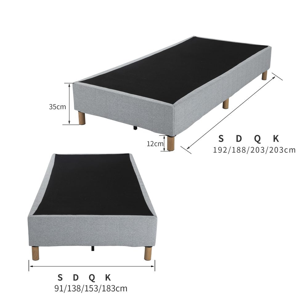 Metal Bed Frame Mattress Foundation Blue: Queen