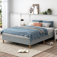 Thumbnail for Metal Bedframe Mattress Foundation (Light Grey) – Double