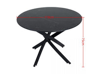 Thumbnail for Round Marble-Effect Table – Black