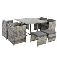 Thumbnail for Horrocks 8 Seater Outdoor Dining Set-Grey