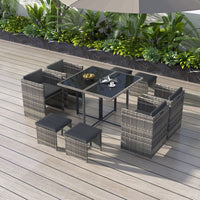 Thumbnail for Horrocks 8 Seater Outdoor Dining Set-Grey