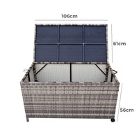 Thumbnail for Outdoor PE Wicker Storage Box Garden 320L-Grey