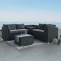 Thumbnail for 6PCS Outdoor Modular Lounge Sofa Coogee-Black