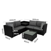 Thumbnail for 6PCS Outdoor Modular Lounge Sofa Coogee-Black