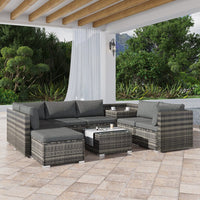 Thumbnail for Large Modular Outdoor Ottoman Lounge Set in Grey