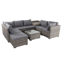 Thumbnail for Large Modular Outdoor Ottoman Lounge Set in Grey