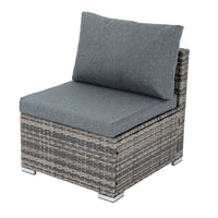 Thumbnail for Large Modular Outdoor Ottoman Lounge Set in Grey