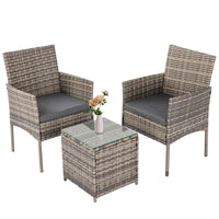 Thumbnail for 2 Seater PE Rattan Outdoor Furniture Chat Set- Mixed Grey