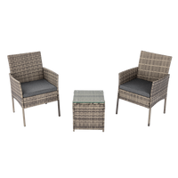 Thumbnail for 2 Seater PE Rattan Outdoor Furniture Chat Set- Mixed Grey