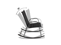 Thumbnail for Rocking Chair High Back Rocker Chairs Steel Metal Textilene Fabric-Black