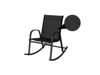 Thumbnail for Rocking Chair High Back Rocker Chairs Steel Metal Textilene Fabric-Black