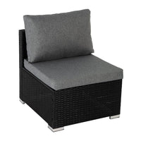 Thumbnail for 7PC Outdoor Wicker Loveseat Setting with Storage Corner (Black)