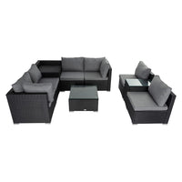 Thumbnail for Modular Outdoor Lounge Set – 9pcs Sofa, Armchairs and Coffee Table