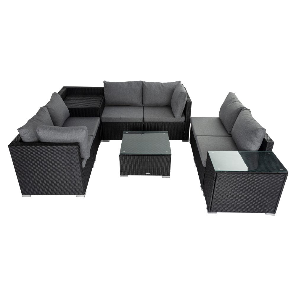 Modular Outdoor Lounge Set &#8211; 9pcs Sofa, Armchairs and Coffee Table