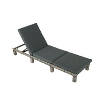 Thumbnail for Grey Rattan Sunbed with Adjustable Recline