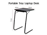 Thumbnail for Foldable Table Adjustable Tray Laptop Desk with Removable Cup Holder-Black