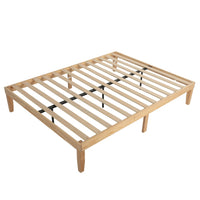 Thumbnail for Warm Wooden Natural Bed Base Frame – Double