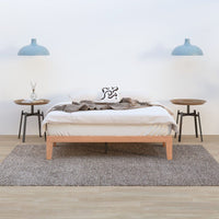 Thumbnail for Warm Wooden Natural Bed Base Frame – Double