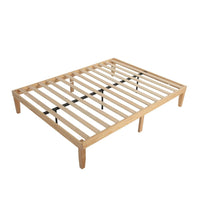 Thumbnail for Warm Wooden Natural Bed Base Frame – Double