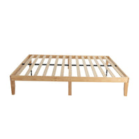 Thumbnail for Warm Wooden Natural Bed Base Frame – Double