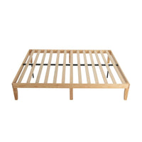 Thumbnail for Warm Wooden Natural Bed Base Frame – Double