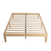 Thumbnail for Warm Wooden Natural Bed Base Frame – Double