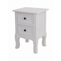 Thumbnail for French Bedside Table Nightstand White Set of 2